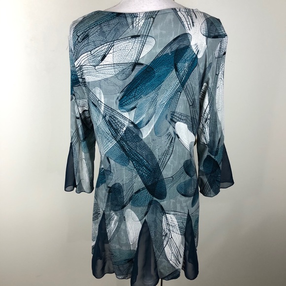 ALESSA W TUNIC SPLASH PRINT FLARED  BOTTOM SZ 6 - Picture 4 of 7